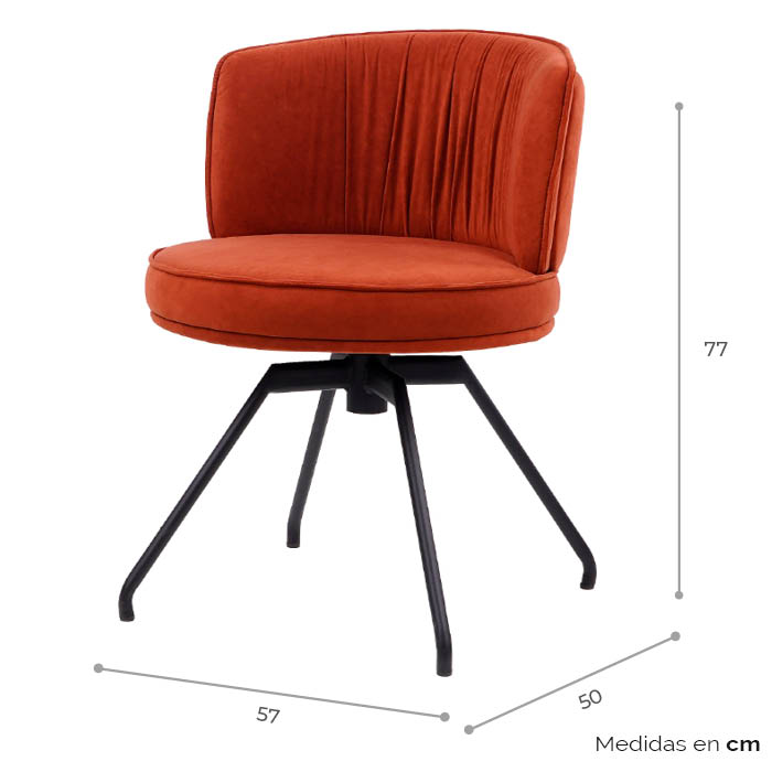 Silla Tela Naranja/negro Zawe | Sillas | comedores